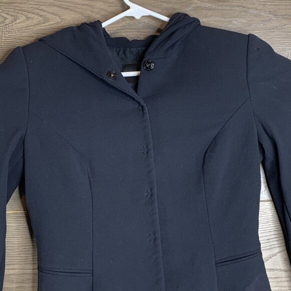 Giorgio Armani Borgo 21 Black Jacket Sz 46 w/Hood 6 Snap Closure 8 Panel - Picture 5 of 13